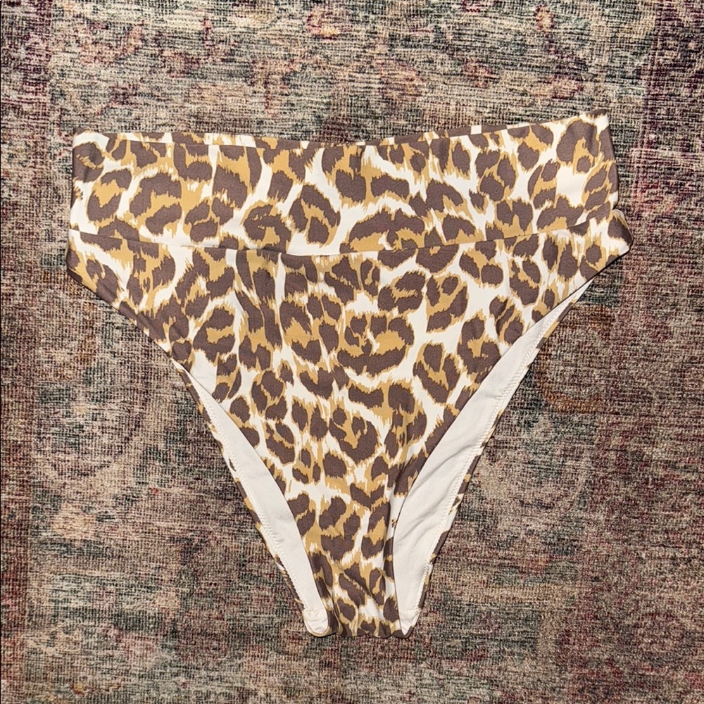 Aerie Leopard Print High waisted rise Bikini Bottom animal